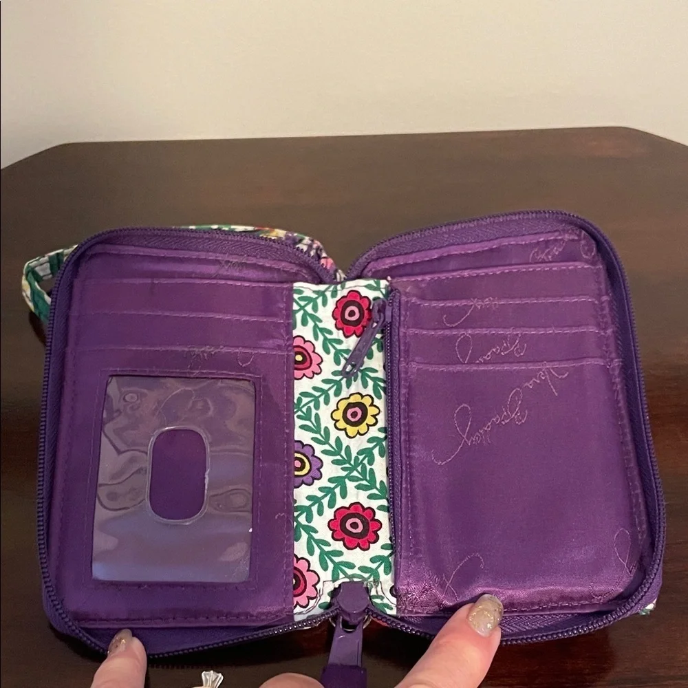 Vera Bradley Floral Wristlet with Purple Accents